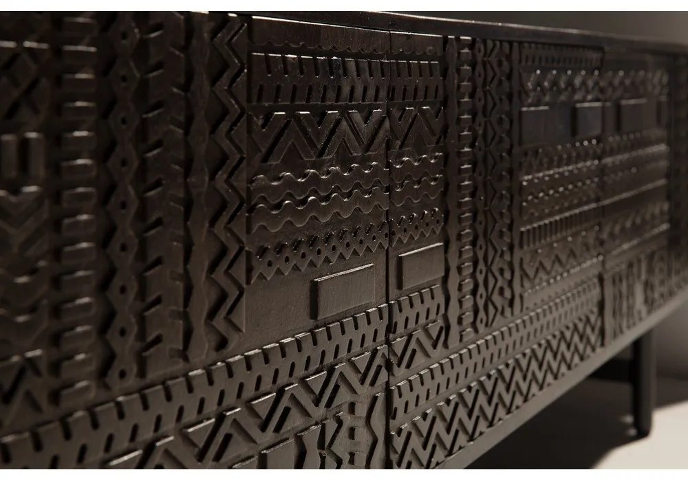 Comodă TV maro închis din lemn de mango 145x48x40 cm Kalai – MOME