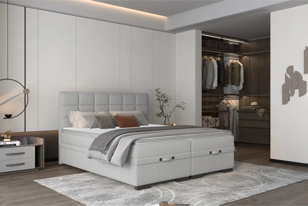 Pat boxspring SEMENO 140x200, personalizabil materiale Gama Premium, c