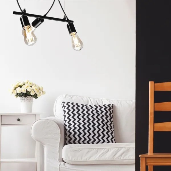 Lustră pe cablu TARO 3xE27/60W/230V neagră