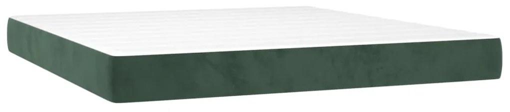 347851 vidaXL Saltea de pat cu arcuri, verde închis, 180x200x20 cm, catifea