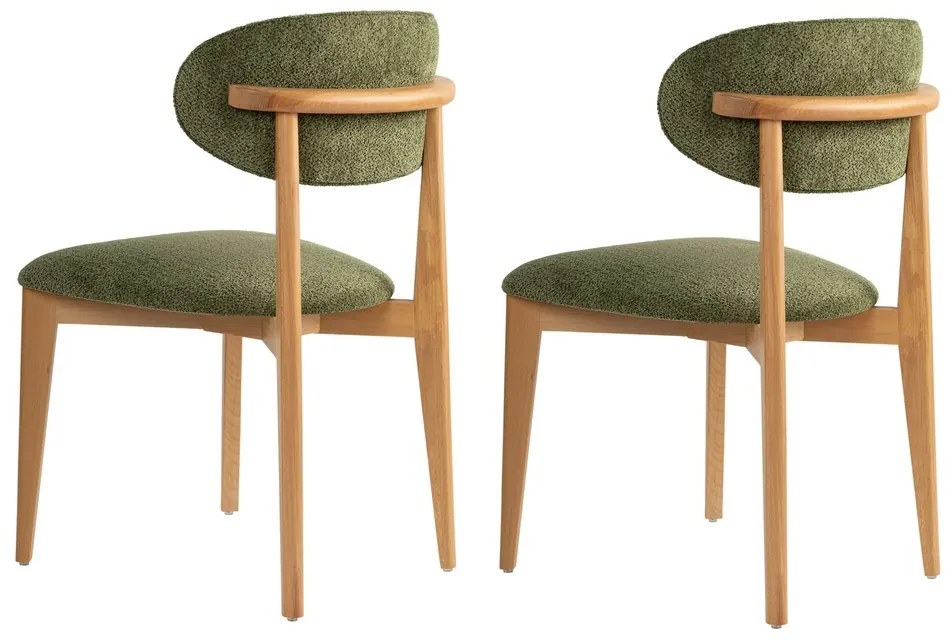 Set de scaune de sufragerie Lionte Green and LightOak, 2 buc.