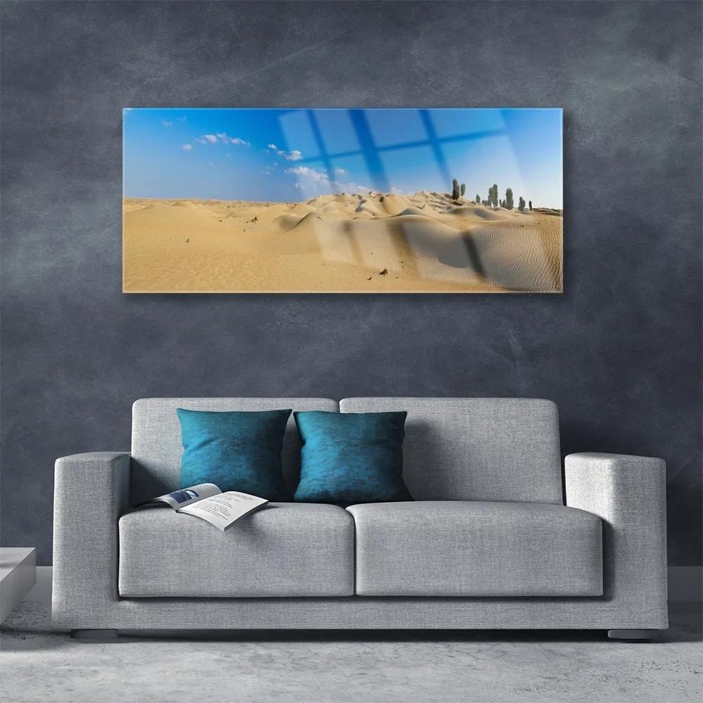 Tablouri acrilice Desert Peisaj Galben Albastru