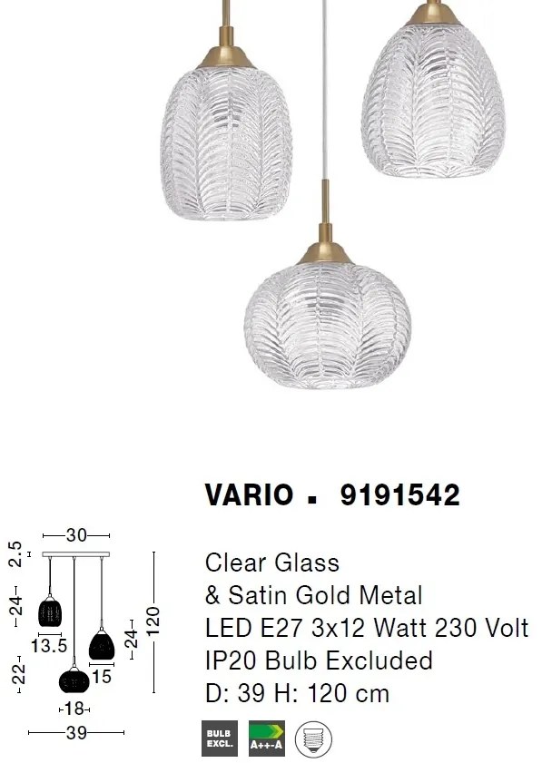 Lustra cu 3 pendule design modern VARIO