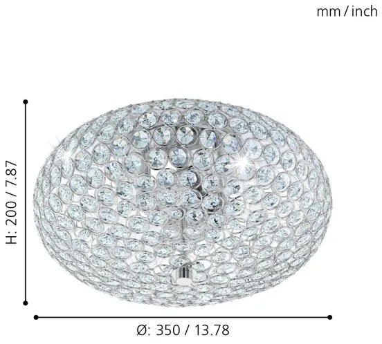 Plafonieră de cristal Eglo 95284 CLEMENTE 2xE27/60W/230V