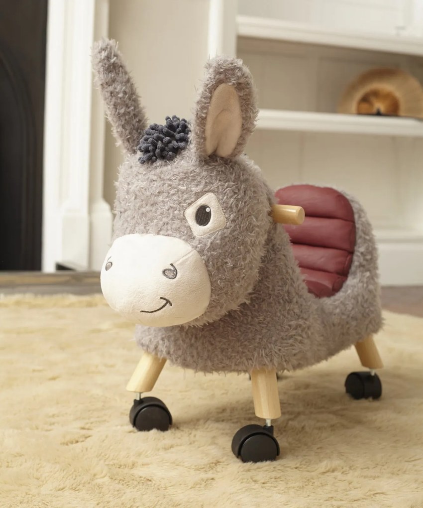 Little Bird Told Me - Magarusul Bojangles Ride On Animal Toy, pentru copii de peste 1 an, Cadru robust din lemn, Scaun captusit