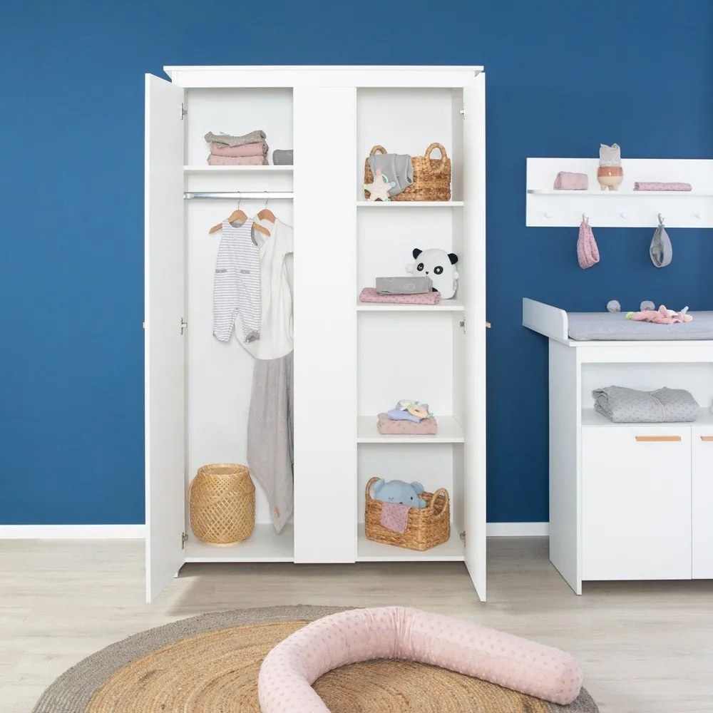 Șifonier de copii alb 119x190x52 cm Anton – Roba