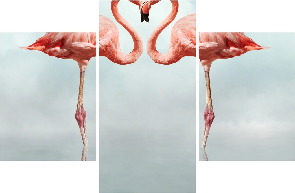 Tablou cu doi flamingo (90x60 cm)