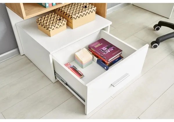 Birou GORA, stejar/alb