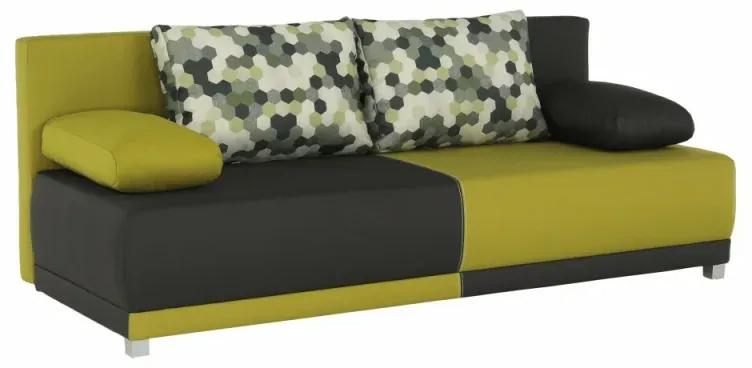 Canapea extensibila  gri/verde/perne cu model SPIKER