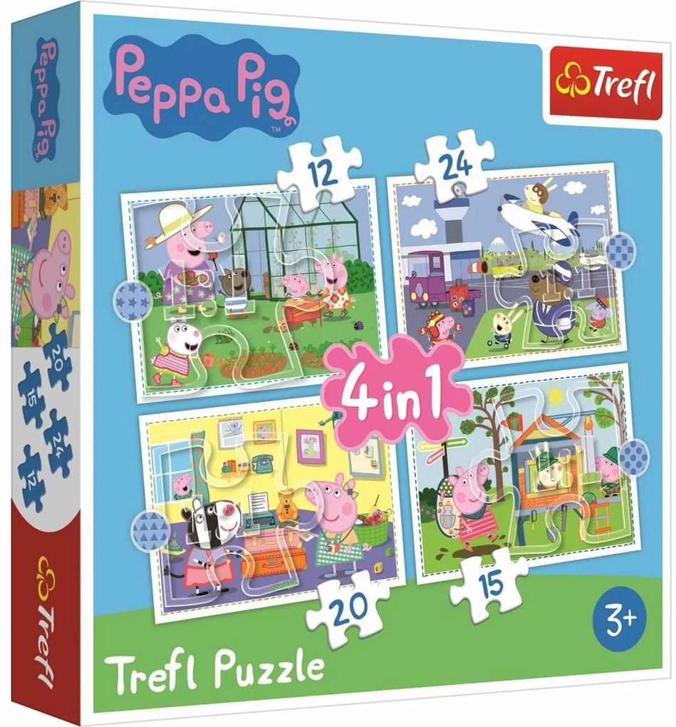 Trefl Puzzle Peppa Pig: Amintiri de vacanță, 4in1