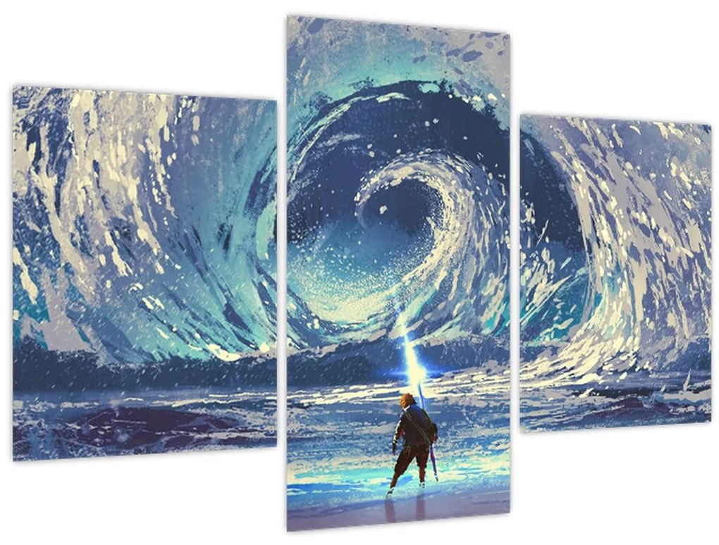 Tablou - Ilustrație a unui băiat cu o suliță (90x60 cm)