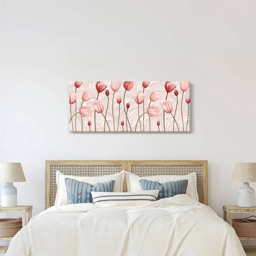 Tablou - Lalele roz (120x50 cm)