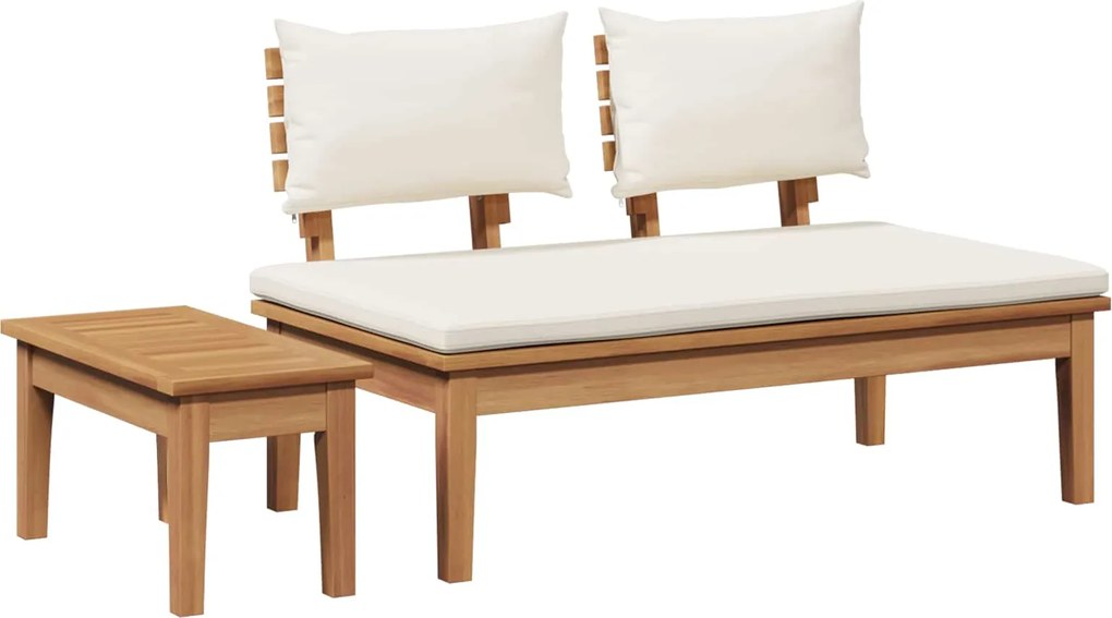 vidaXL Set de bancă și masă de grădină 2 pcs Crem și Marron