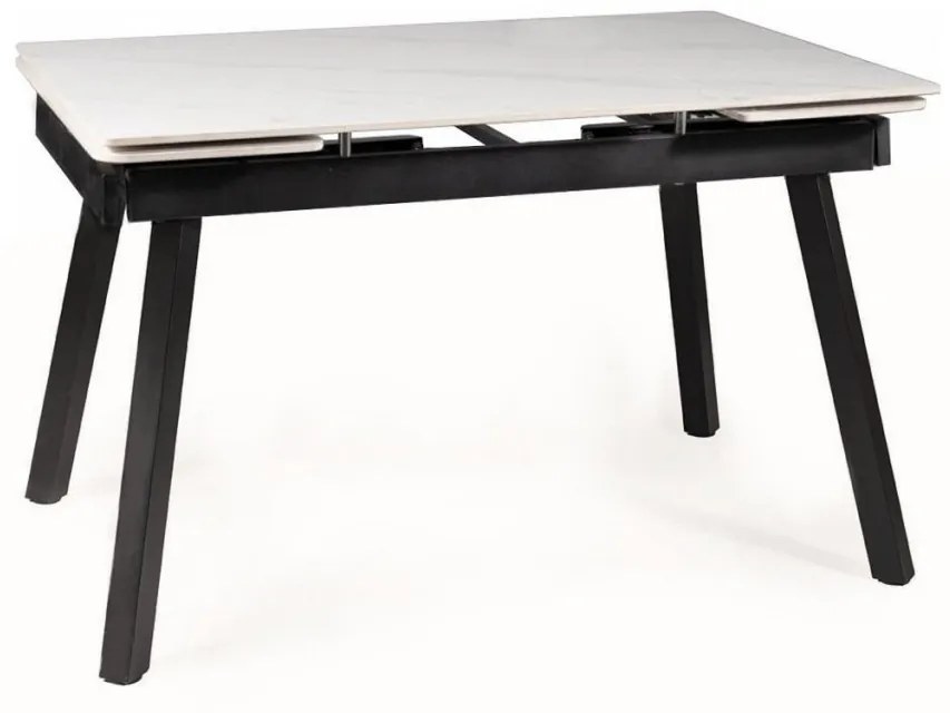 Masa extensibila John Ceramica marmura alba/negru mat - L120-180 cm