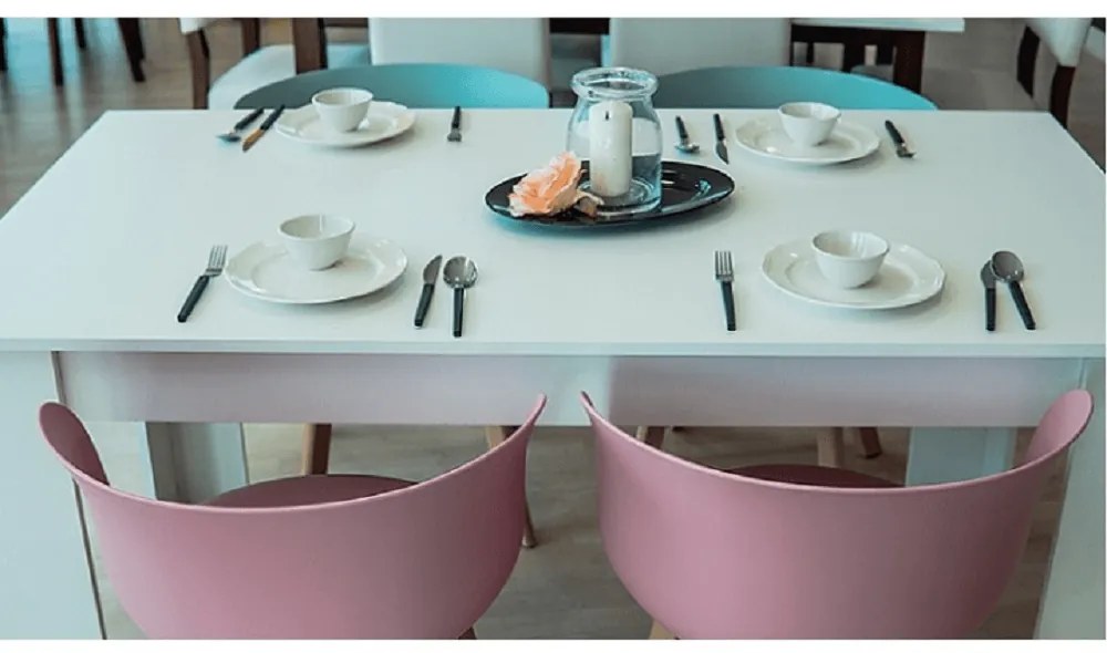 Masa dining, alba, 160x90 cm, TOMY NEW