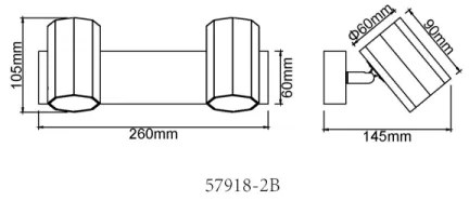 Spot Globo 57918-2B JAMES 2xGU10/25W/230V negru