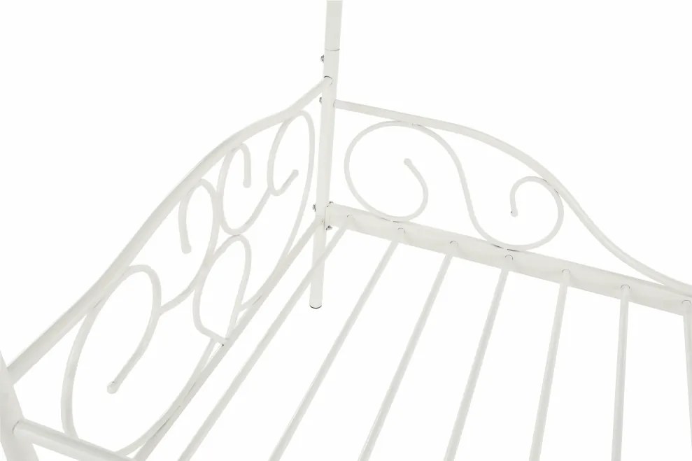 Pat metalic cu baldachin,  alb, 90x200, ADELISA