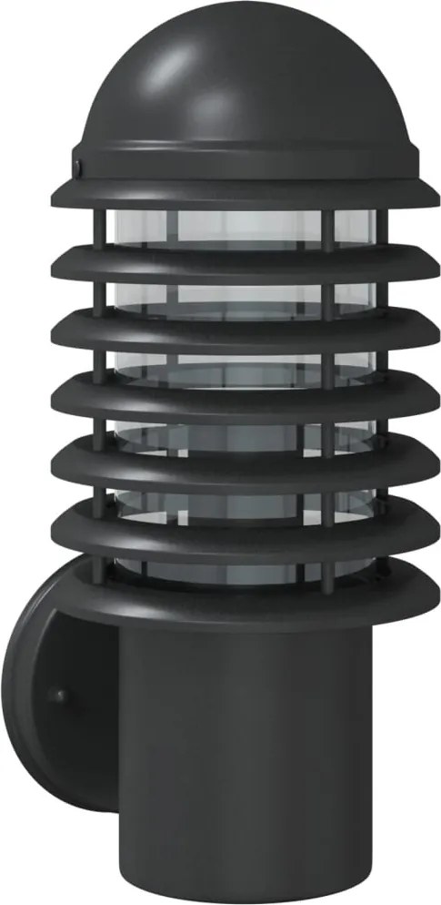 vidaXL Lampă exterioară de perete, negru, oțel inoxidabil