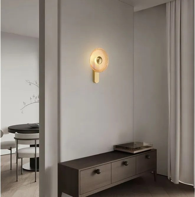 Aplica de perete moderna LED LAVINA auriu/ chihlimbar