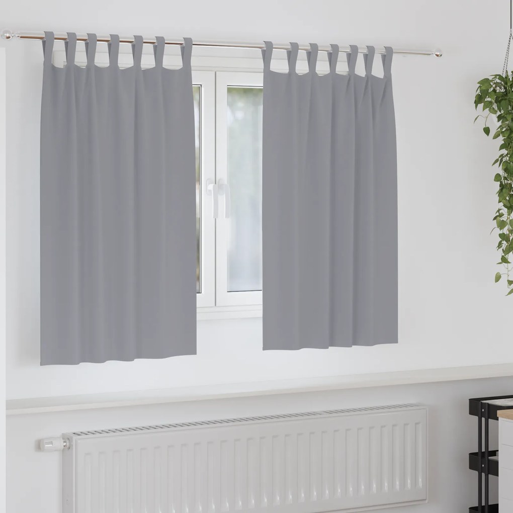 vidaXL Perdele opace 2 pcs Gri deschis 140 x 140 cm Poliester