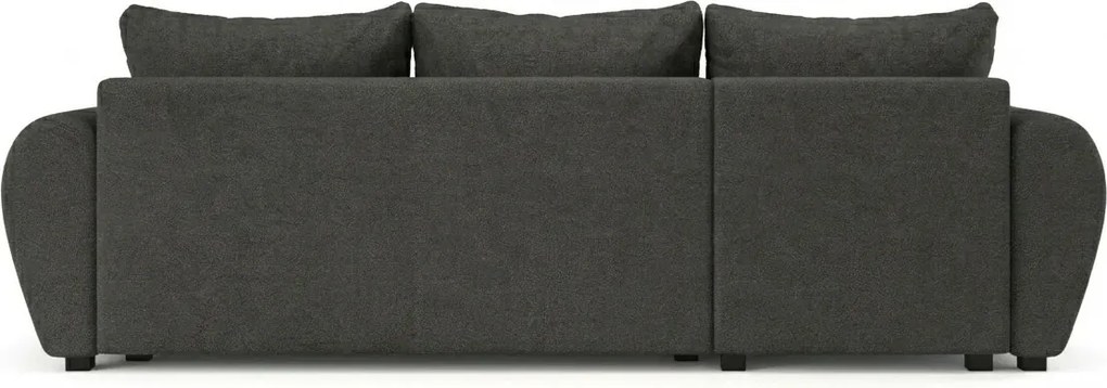 Coltar extensibil reversibil SEVIO 246x145 cm, gri inchis + 2 pernute CADOU