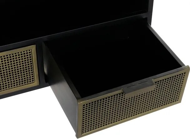 Comoda TV neagra si aurie , din metal " Blacky""