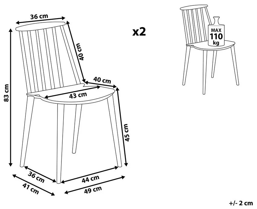 Set 2 buc. scaune pentru sufragerie Vendor (alb). Promo -57%. 1009922