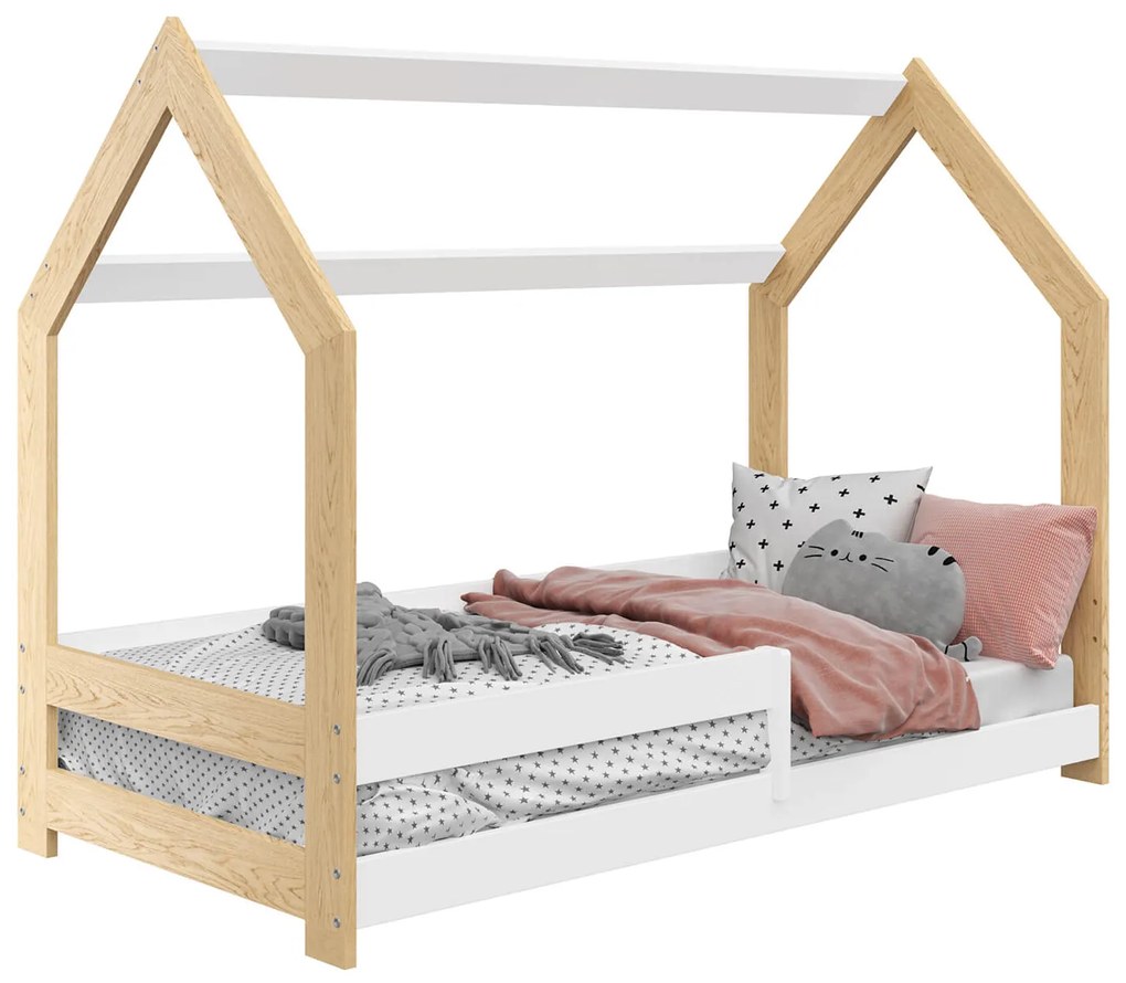 Pat copii tip căsuță pentru copii 160x80 pin D5 cu cadru
