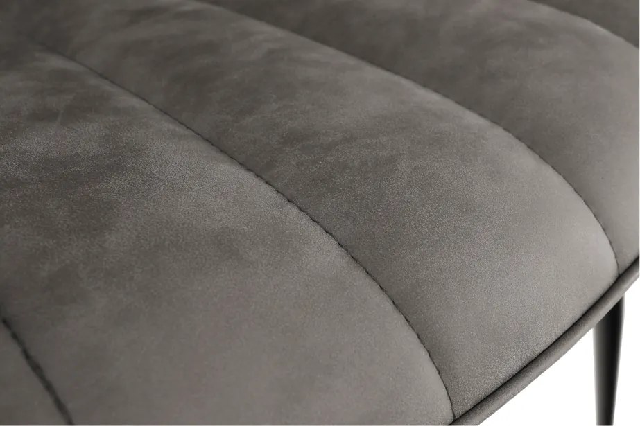 Scaun, piele ecologică gri deschis/negru, HAZAL