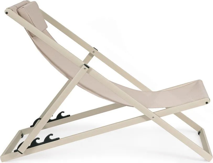 Șezlong de grădină bej din metal Taylor – Bizzotto