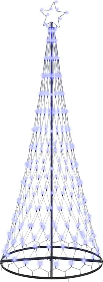 vidaXL Brad de Crăciun LED cu 295 LED cu suport albastru 250 cm Metal