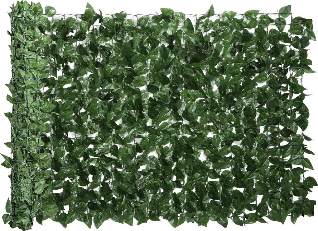 Outsunny Gard Viu Artificial din Fag pentru Balcon și Grădină, PE, 300x100 cm, Verde Închis | Aosom Romania