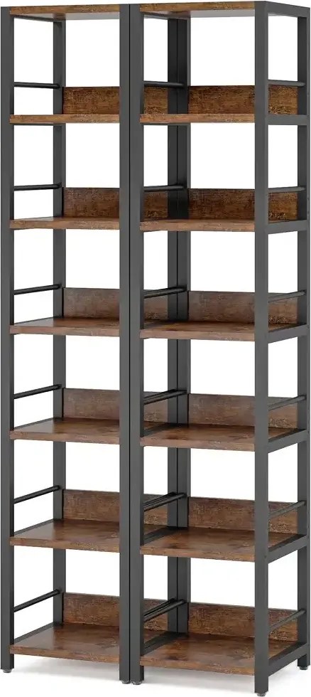 Biblioteca de colt, nuc/negru, 190x35x35 cm