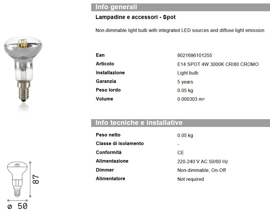 Bec LED E14 4W SPOT 101255