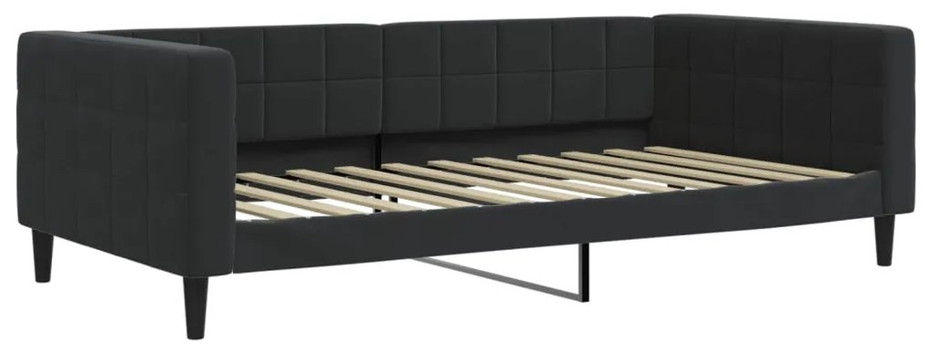 354019 vidaXL Pat de zi, negru, 100x200 cm, catifea