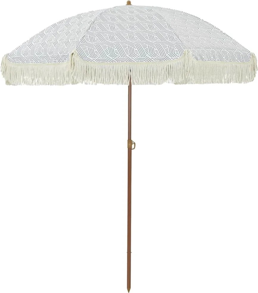 vidaXL Parasol de Plajă Gri și alb 160 x 160 x 196 cm