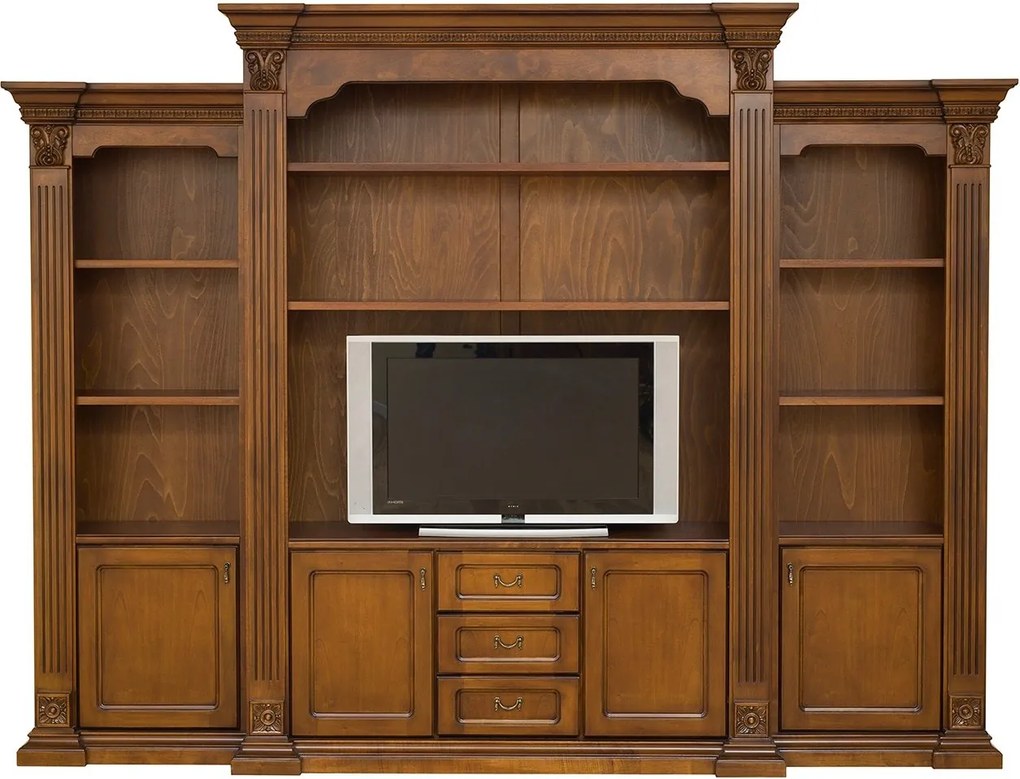 Bibliotecă lemn masiv Augustine, 262 × 40 × 244 cm