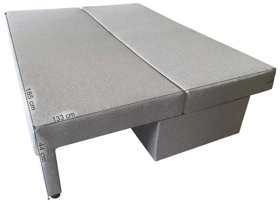Canapea extensibila Odessa 185x85x80 cm, cu lada de depozitare, Grey Flower