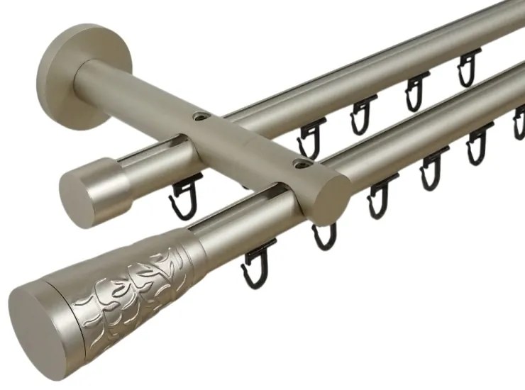 Galerie metal dubla PICIOR UNIVERSAL TEAVA PROFIL - SEVILLA19/19 - CROM MAT (Alege marime: 140 cm)