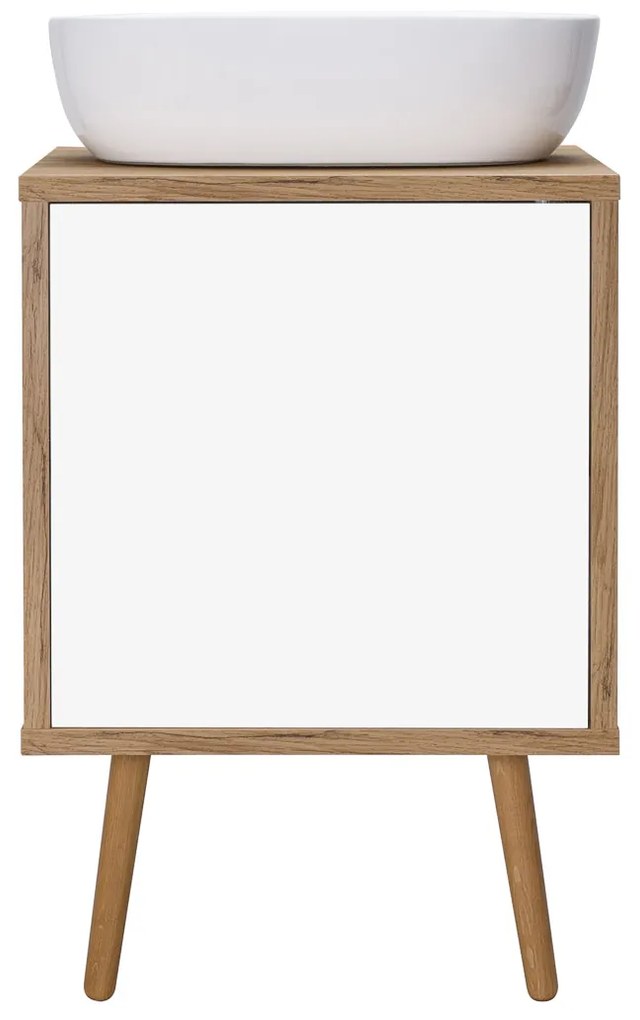 Oltens Hedvig dulap 50x45x49.7 cm sub chiuveta pe perete alb-stejar 60203060