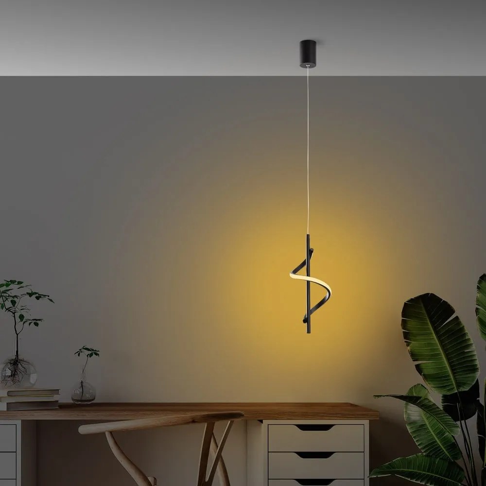 Lustră neagră LED ø 16 cm Likma – Opviq lights