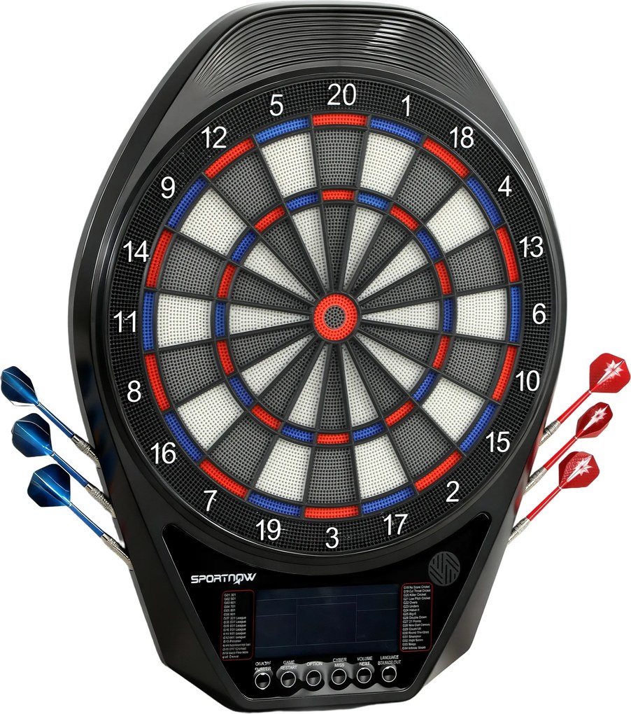 SPORTNOW Țintă electronică pentru săgeți Joc de săgeți electronic luminat ecran LED supradimensionat reîncărcabil negru | Aosom Romania