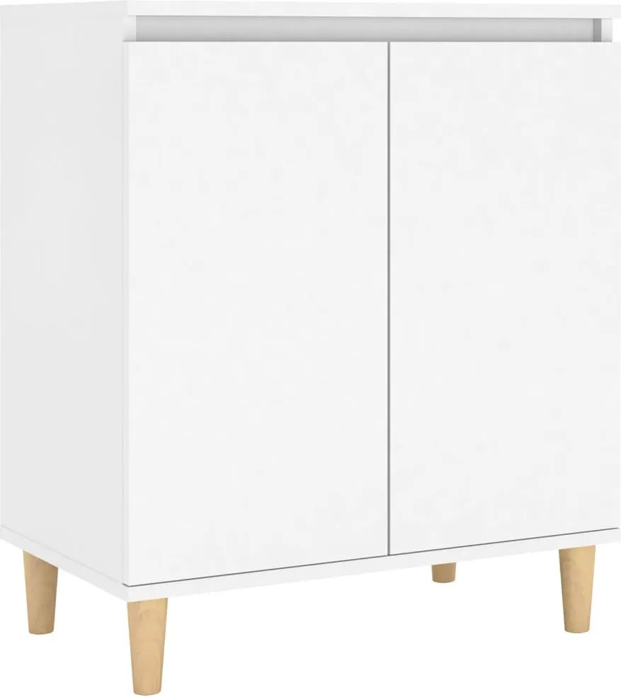 vidaXL Servantă cu picioare din lemn masiv, alb, 60x35x70 cm, PAL
