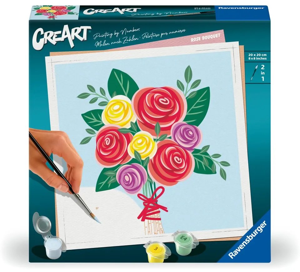 CREART PICTURA PE NUMERE PENTRU ADULTI BUCHET DE TRANDAFIRI - RAVENSBURGER (RVSPBN25520)