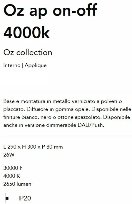 Aplica LED design circular Oz ap on-off 4000k alama