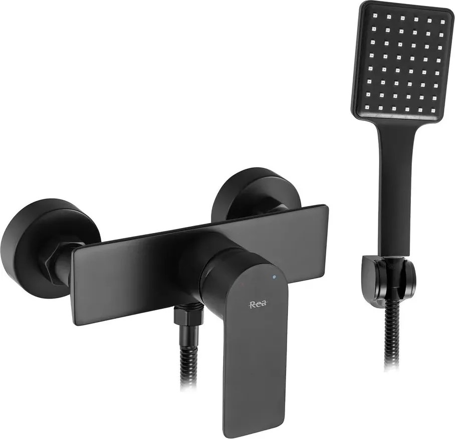 Baterie dus Rea Urban monocomanda negru mat cu set de dus