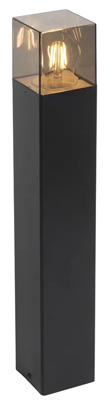Lampă de exterior cu picior neagră 50 cm IP44 cu sticlă fumurie - Denmark
