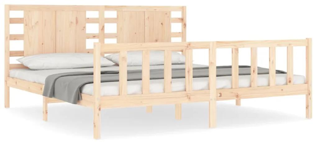 3192836 vidaXL Cadru pat cu tăblie 200x200 cm, lemn masiv de pin
