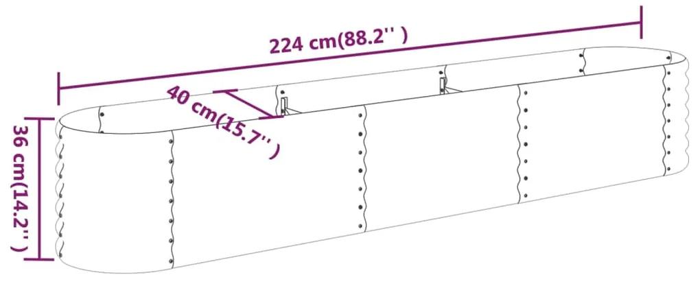Jardiniera gradina gri 224x40x36 cm otel vopsit electrostatic 1, Gri, 224 x 40 x 36 cm