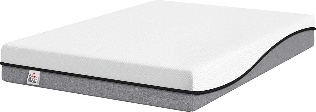 HOMCOM Saltea 140x200cm H3 mediu-firmă 20 cm Înălțime Ergonomică, Respirantă din spumă memory cu gel, OEKO-TEX &amp; CertiPUR | Aosom Romania